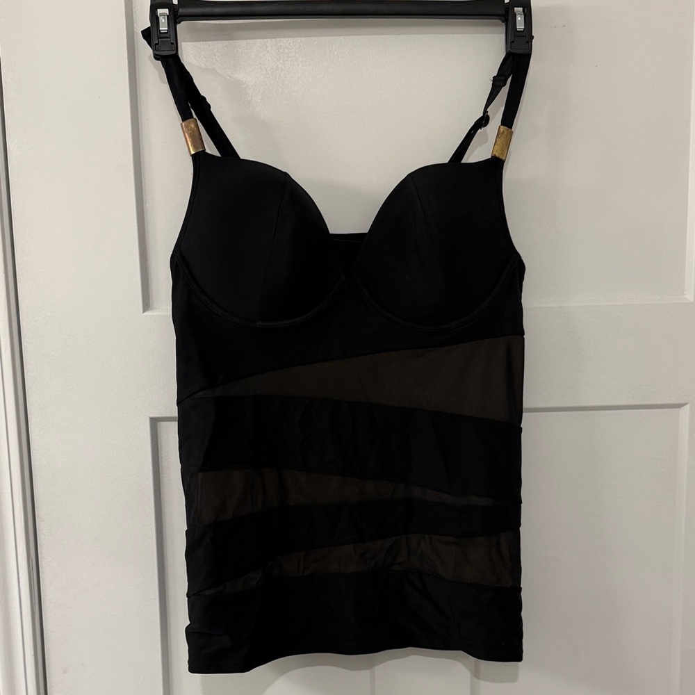 Black and nude swim tankini